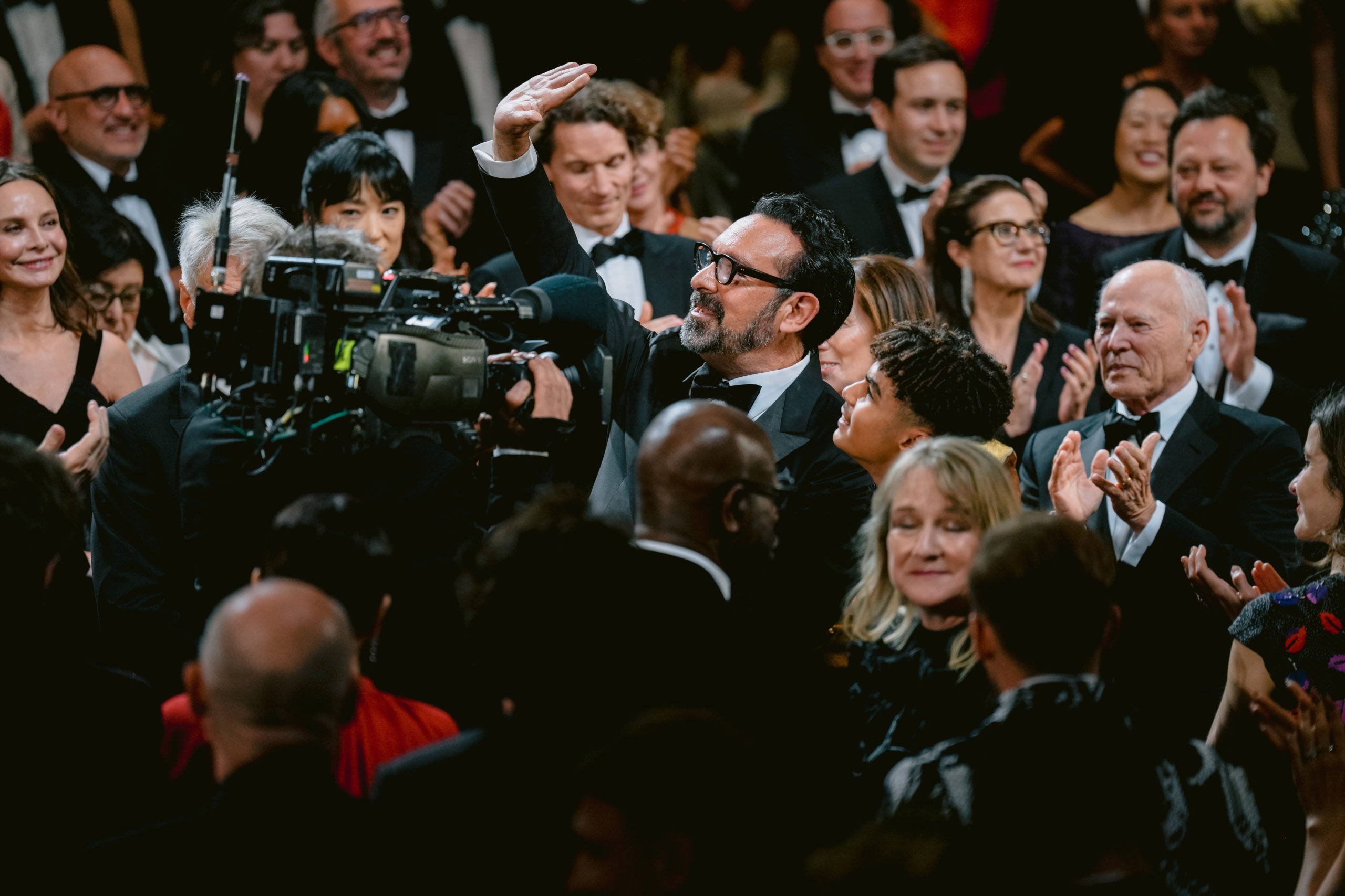 MAY 18, 2023 : Harrison Ford, Phoebe Waller-Bridge, Mads Mikkelsen, Boyd Holbrook, Ethann Isidore & James Mangold at the end of Indiana Jones and The Dial of Destiny screening during the 76th Cannes Film Festival.