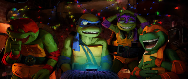 L-r, RAPHAEL, LEONARDO, DONATELLO and MICHELANGELO in PARAMOUNT PICTURES and NICKELODEON MOVIES PresentA POINT GREY Production “TEENAGE MUTANT NINJA TURTLES: MUTANT MAYHEM”