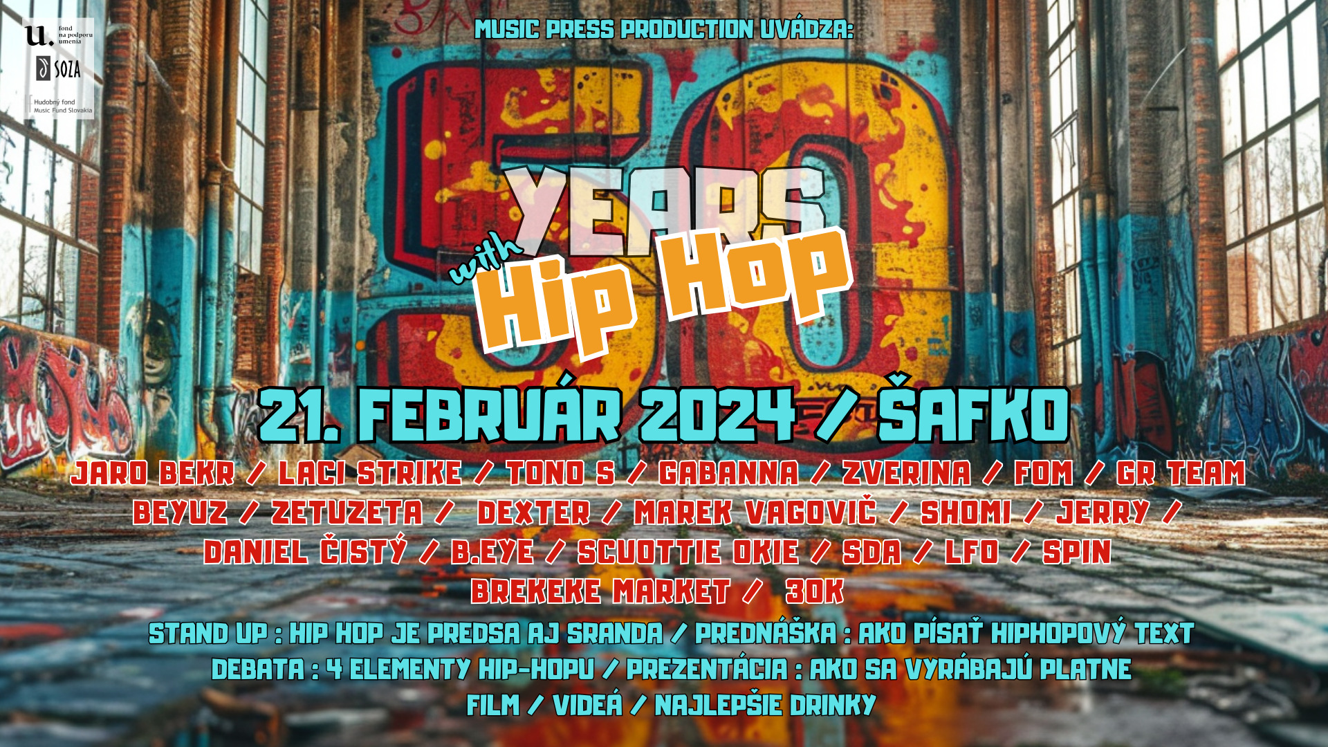 Poznáme časový harmonogram podujatia 50 Years with Hip Hop