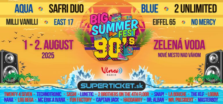 To tu ešte nebolo! Slovensko zažije najväčší festival hviezd 90-tych rokov Big Summer Fest 2025!