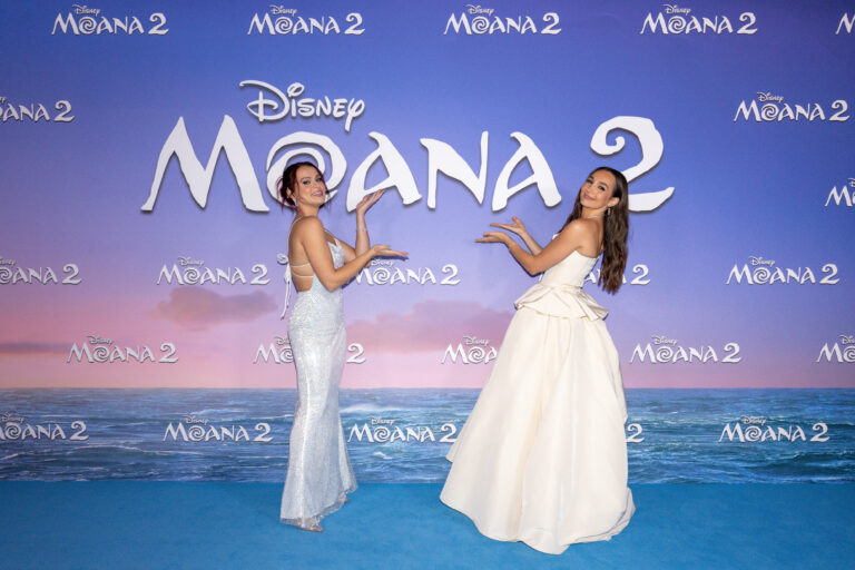 Abigail Barlow and Emily Bear attend the UK Premiere of Walt Disney Animation Studios' 'Moana 2' at Cineworld Leicester Square on November 24, 2024 in London, England. (Photo by StillMoving.Net for The Walt Disney Company Limited)