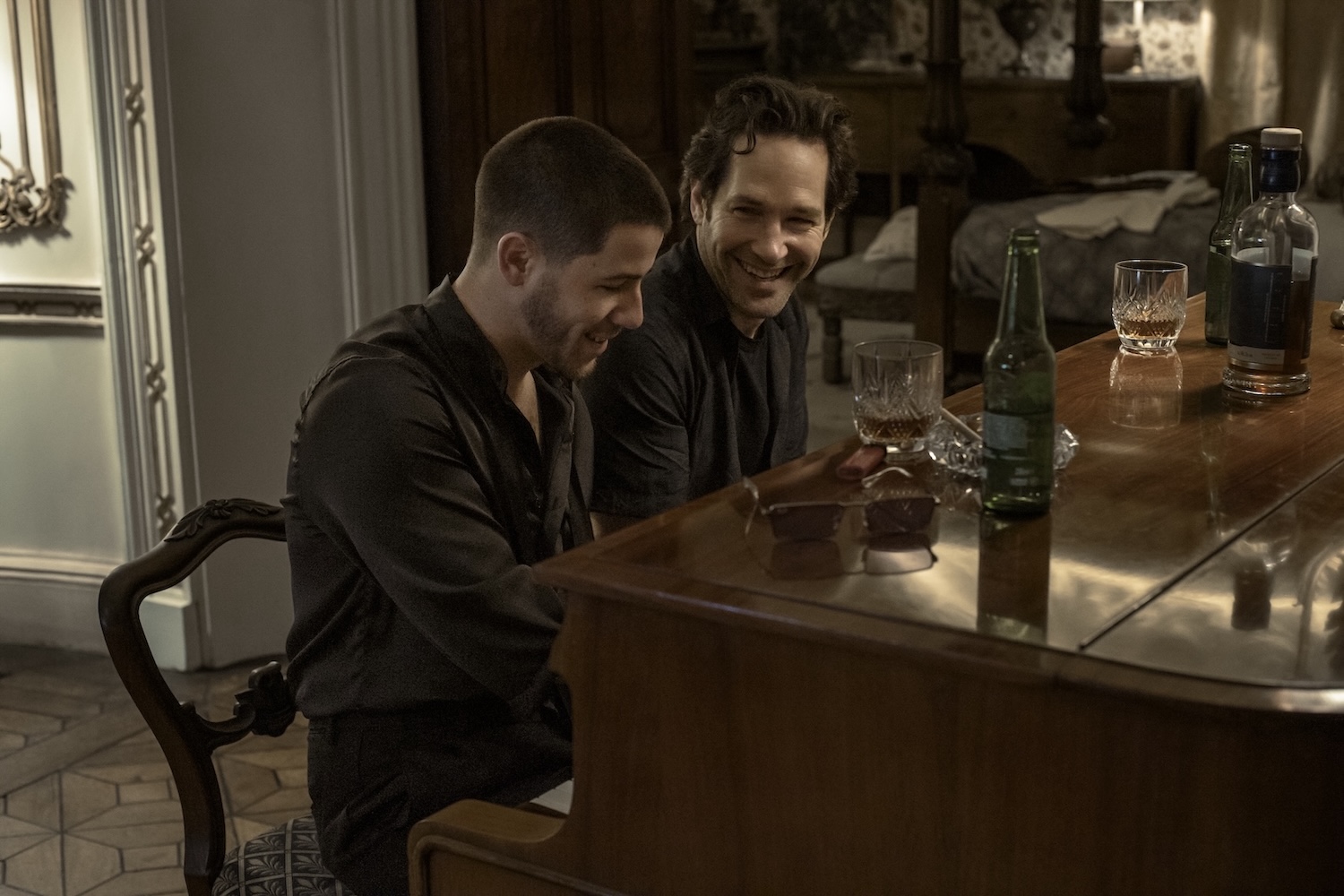Nick Jonas as Danny and Paul Rudd as Rick in Power Ballad. Photo Credit: David Cleary
