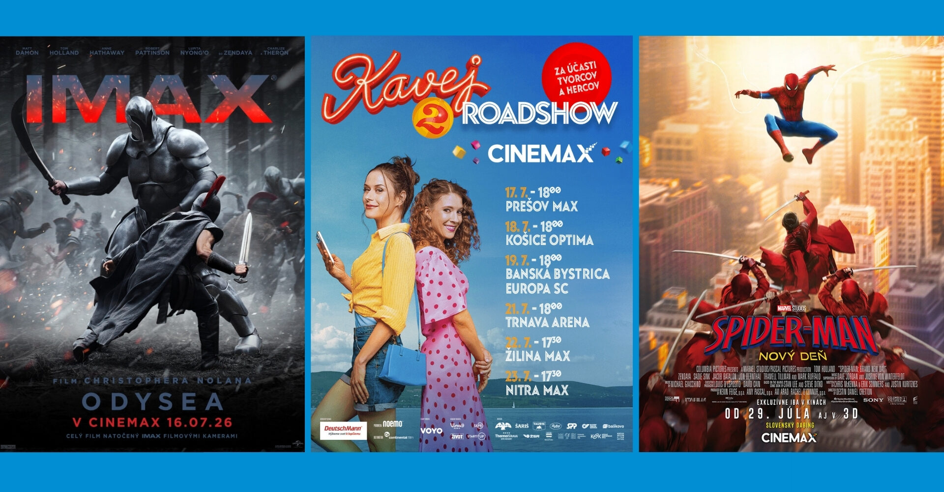 Júl bude v kinách poriadna jazda: Prichádza Odysea, Kavej 2, Spider-Man aj veľká oslava 20. narodenín