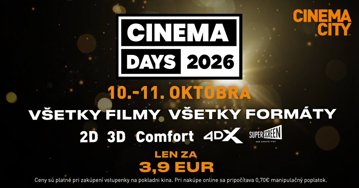 Cinema Days: celý víkend filmy za 3,90 €